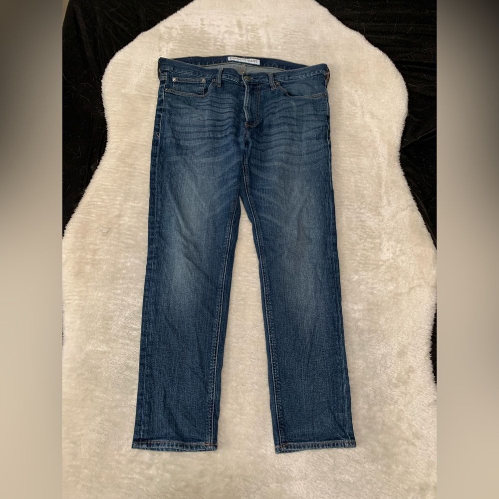 Express Alec Super Skinny Fit‎ Blue Denim Jeans Size 38x30 Pants
